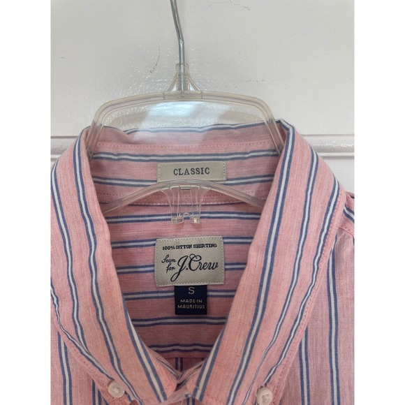 J. Crew Mens Small Classic Fit Heather Poplin Striped Button Down Shirt G4692 - Picture 3 of 5